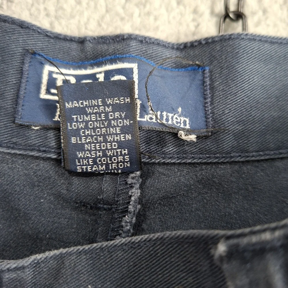 Vintage 90s Polo Ralph Lauren Pants Mens 36x28 Blue Chino Flat Front Straight
